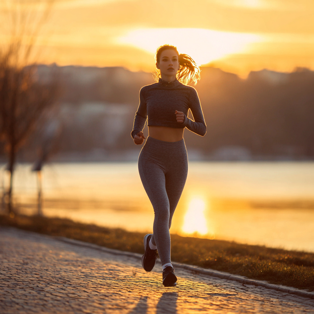 Жінка практикує йогу на заході сонця